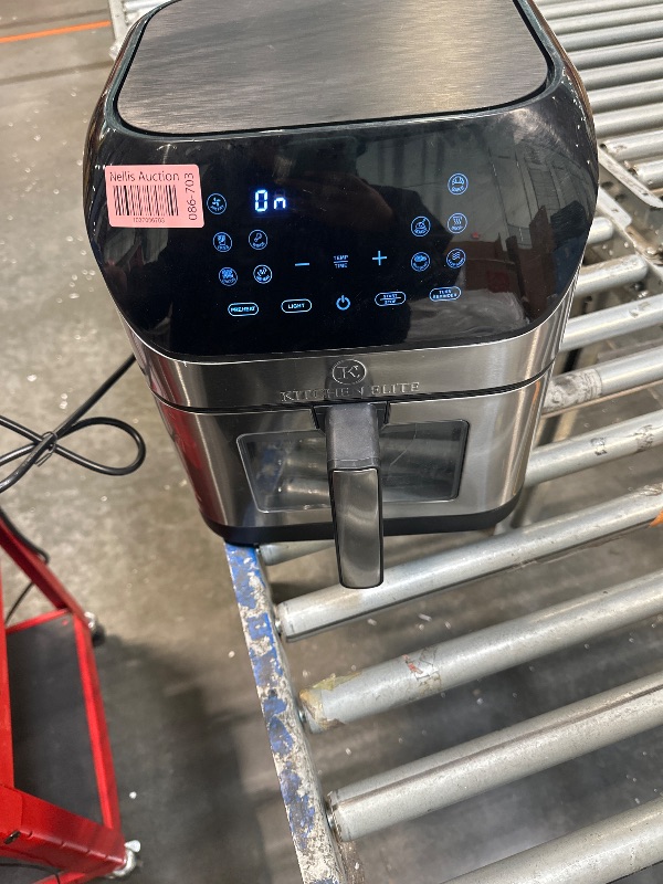 Photo 1 of **USED**MINOR DAMAGE**Air Fryer 8 Qt Large Size With Clear Window, 8 Presets, 3 Special Features Turn Reminder, Preheat, Light, True One-touch Panel, 360° Turbo Airflow Tech, Nonstick Basket,Stainless Steel