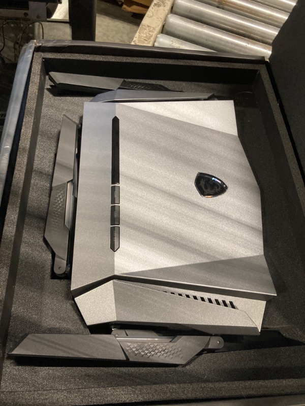 Photo 1 of MSI Radix AXE6600 WiFi 6E Tri-Band Gaming Router, AI QoS, RGB, 1.8GHz Quad-Core Processor, MU-MIMO, Gigabit Wireless, 8-Stream, High Speed Long Range