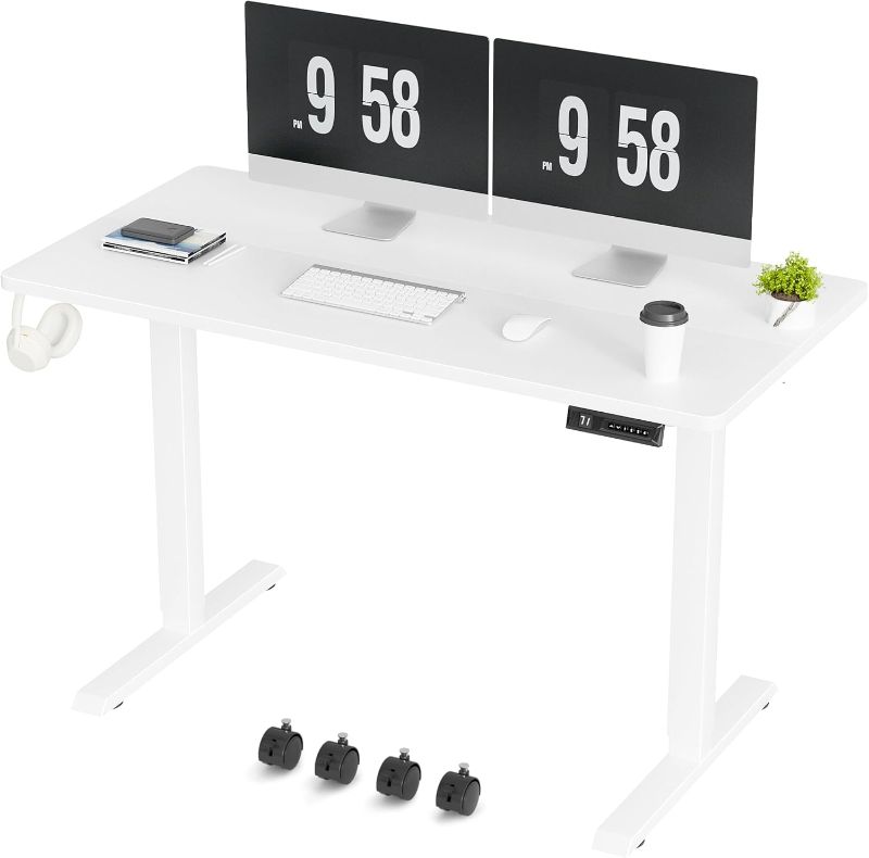 Photo 1 of ***IT IS UNKNOWN IF IT HAS AN INSTALLATION MANUAL, NO RETURN*** / ***product similar to the original photo*** ELECTRIC STANDING DESK 55 INCH X 24 INCH WHOLE PICECE DESKTOP