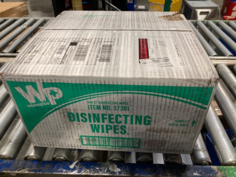 Photo 2 of ***DIRTY BOX*** WIPESPLUS Disinfecting Surface Wipes Refill Bag Bleach Free with Lemon Scent for Home and Business, 3200, (4 Packs of 800)