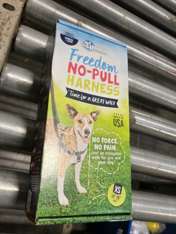 Photo 2 of 2 Hounds Design Freedom No Pull Dog Harness, Adjustable Harness and Leash Set, Easy Walking & Comfortable Control, Fits Small, Medium & Large Dogs, Solid Colors, Made in USA, 5/8" XS, Rose