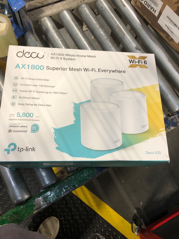 Photo 1 of ***MAY HAVE HARDWARE ISSUES*** TP-Link Deco WiFi 6 Mesh System(Deco X20) - Covers up to 5800 Sq.Ft. , Replaces Wireless Routers and Extenders(3-Pack, 6 Ethernet Ports in total, supports Wired Ethernet Backhaul)