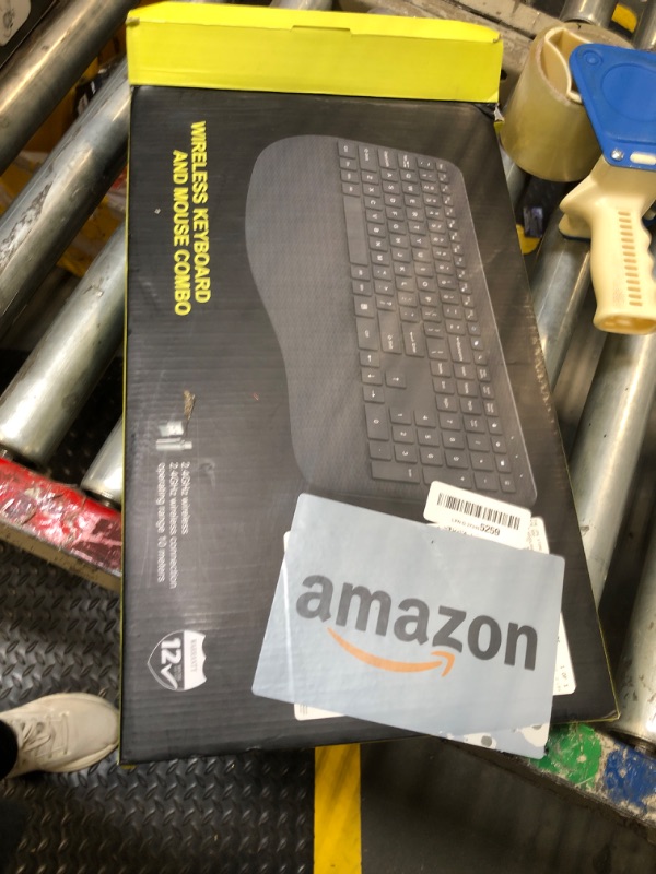 Photo 1 of Wireless Keyboard and Mouse, Wrist Rest, Sleep Mode, Long Battery Life, 2.4G Lag-Free Ergonomic Keyboards Mouse Combo, Silent Keyboard Cordless Set for Computer, Laptop, PC, Mac, Windows