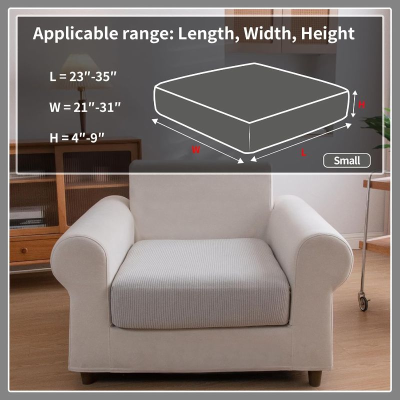 Photo 2 of ***1 piece cover only*** OHSIO Sectional Couch Covers, Wear Resistant Stretch Sofa Covers Washable Soft Couch Cushion Covers Anti Slip Furniture Protector Sofa Slipcovers for Pets (1 Piece Chair Cover, Light Gray)