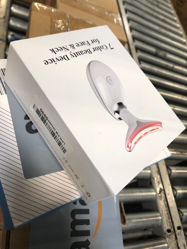 Photo 1 of Red Light Therapy for Face, 7 Color LED Facial Light Therapy Wand for Skin Care at Home Blue Light Therapy Face Massager Tool for Face, Neck (White)