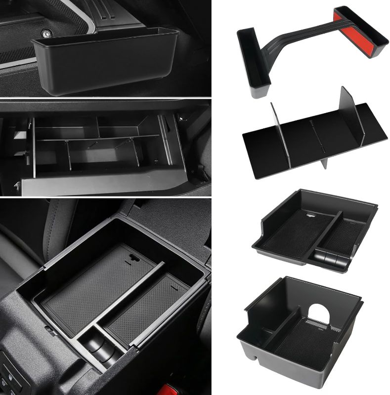 Photo 1 of  3PCS Center Console Organizer Compatible with 2021-2024 Ford Bronco 2/4 Door Storage Accessories, Gear Shift Side Storage Box, Glove Box Dividers Organizer(Not for Bronco Sport