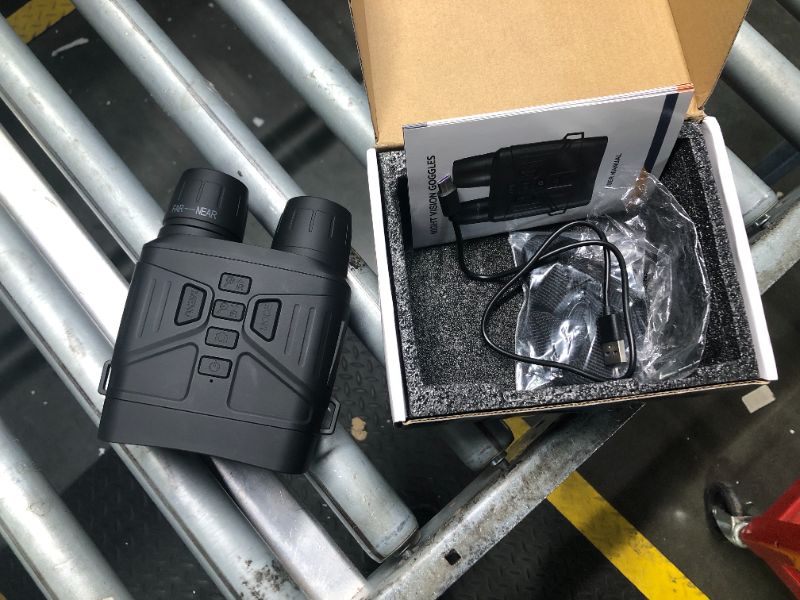 Photo 1 of ***please read user manual for operating this item*** Night Vision Goggles - 4K Night Vision Binoculars with 5000mAh Rechargeable Battery, 32GB TF Card can Save Photo and Video, 3'' HD Screen for Camping & Security, Black