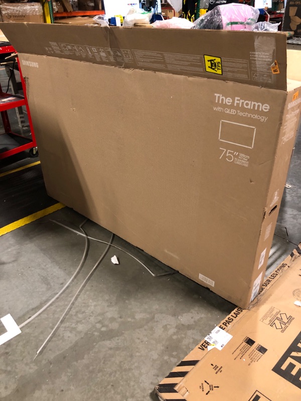 Photo 1 of SAMSUNG 75-Inch Class QLED 4K LS03D The Frame Series Quantum HDR Smart TV w/Dolby Atmos, Art Mode, Anti-Reflection, Customizable Frame, Slim Fit Wall Mount with Alexa Built-in (QN75LS03D, 2024 Model)