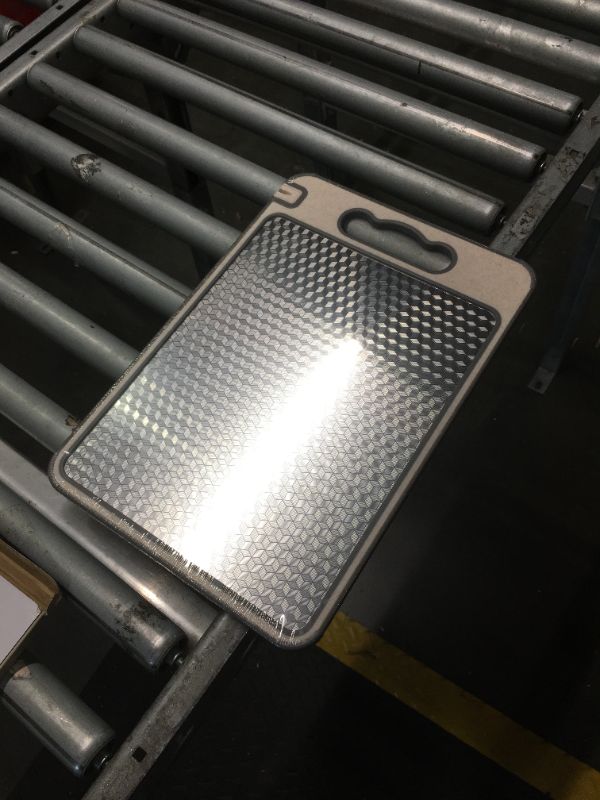 Photo 1 of Stainless Steel Cutting Board, Double Sided Chopping Board for Kitchen, Scratch-resistant Mesh Design, Non Toxic, Juice Groove, Dishwasher Safe, 304 Stainless Steel and Wheat Straw PP (15×10 In?