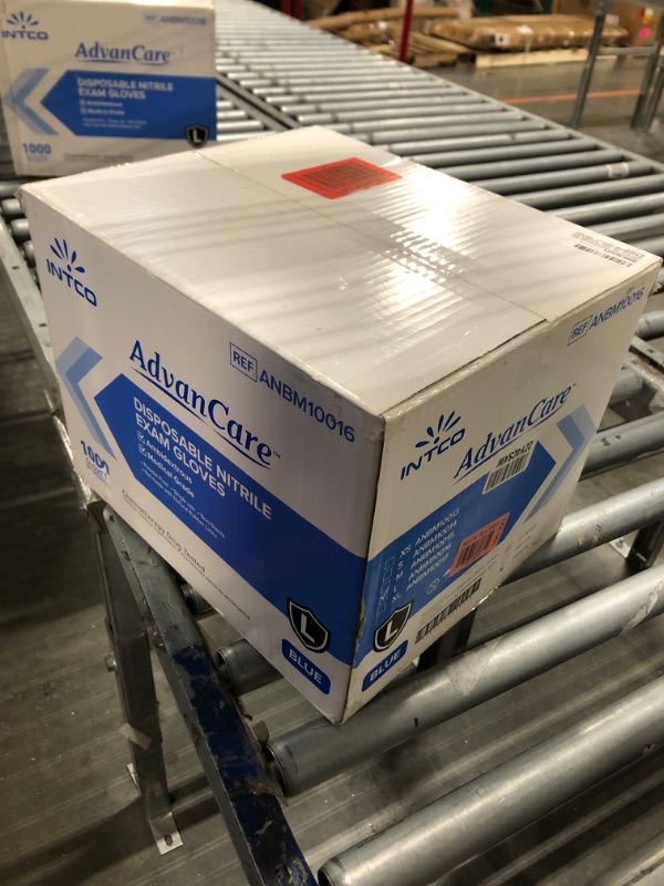 Photo 1 of AdvanCare Medical Nitrile Examination Gloves| Large Box of 100 | Blue, Latex/Powder-Free, Non-Sterile Exam Gloves| Professional Grade for Hospitals, Law Enforcement, Tattoo Artists, First Responders