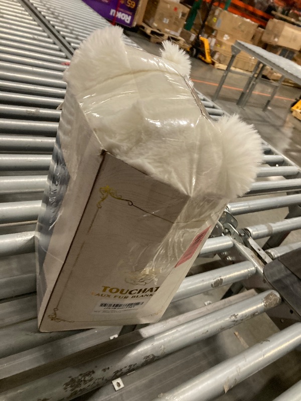 Photo 1 of Touchat Luxury 1000GSM Faux Rabbit Fur Throw Blanket, Super Heavy Warm Cozy Beige Cream Blankets for Couch Bed Sofa, Bubble Plush Fuzzy Elegant Soft Reversible Mink Blanket for Living Room Bedroom