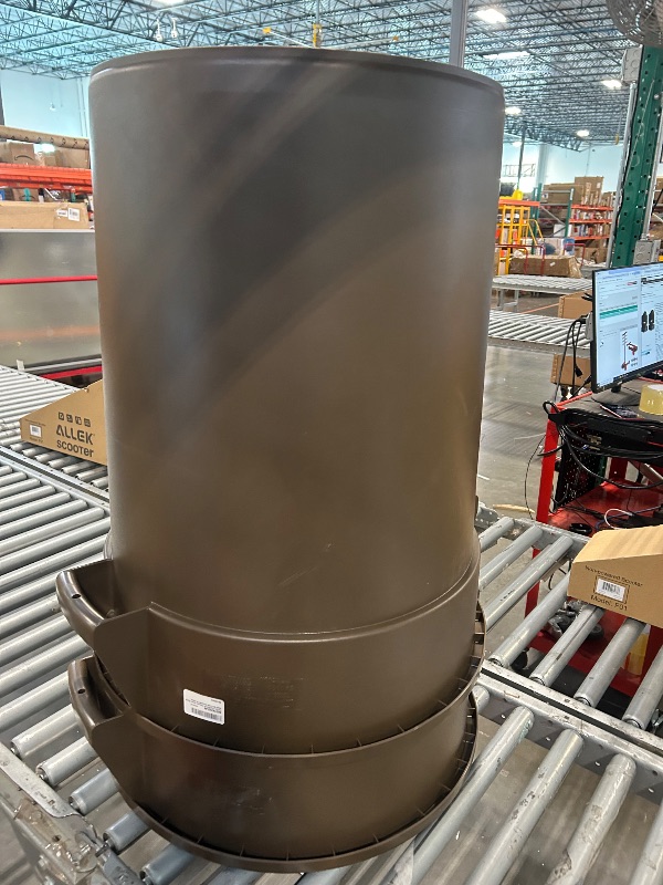 Photo 1 of 34103201 - Bronco Round Waste Bin Trash Container 32 Gallon - Brown , Carlisle Foodservice Products (2)