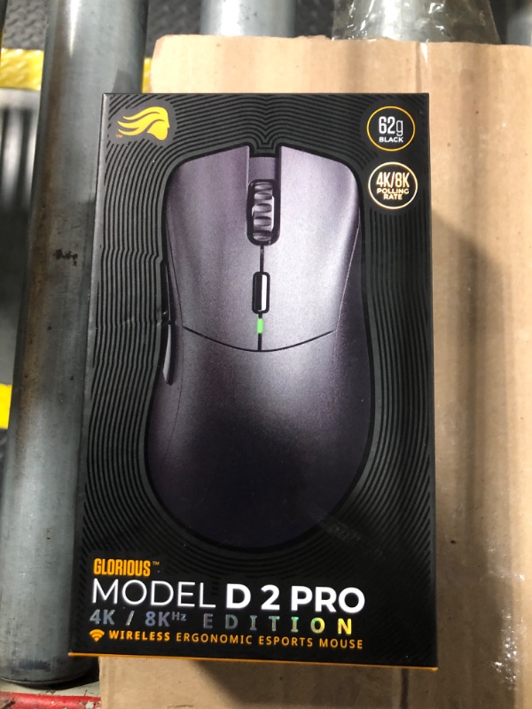 Photo 1 of Glorious Gaming Model D 2 PRO 4K/8K Wireless Gaming Mouse - 2.4GHz, 1ms delay, 4K/8K Polling, 100M clicks, 62g Superlight, Long Battery, 26K DPI BAMF 2.0 Sensor, Ergonomic, 6 Buttons