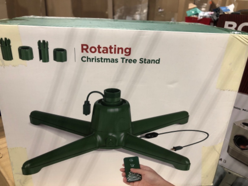 Photo 1 of 2024 Upgrade Rotating Christmas Tree Stand, UL Certified Adjustable Tree Stands with Remote Control for Up to 7.5ft 90lb Artificial Tree, Durable 3 Light Outputs with Up to 625 Watts of Power