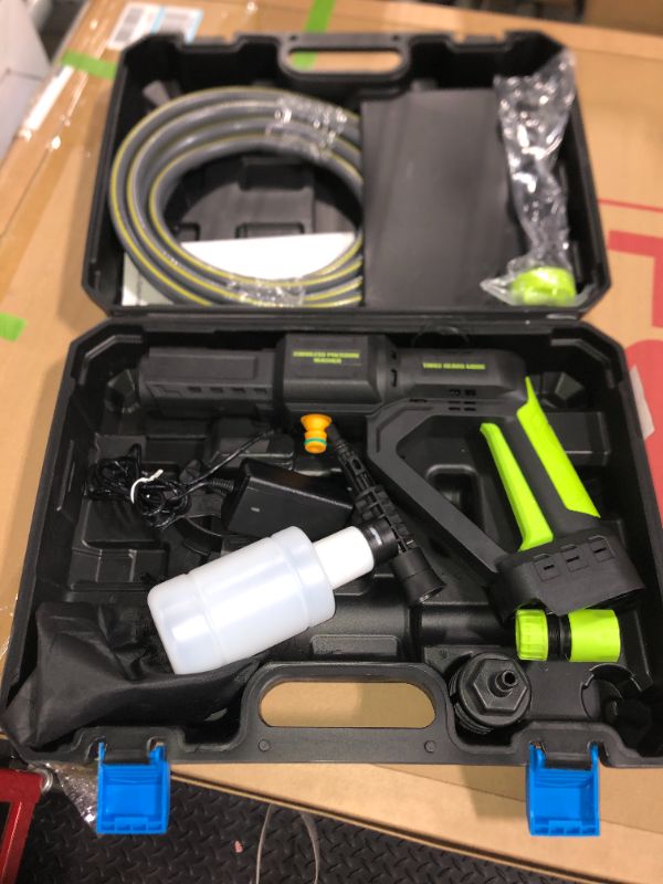 Photo 1 of ***No battery***
DREAMBETTER Cordless Pressure Washer, 6-in-1 Nozzle Portable Handheld Power Washer Brushless 1200 PSI, 4.0 Ah Battery Operated 3 Speeds Ajustable Electric High Pressure Cleaner for Car/Floor
***No battery***