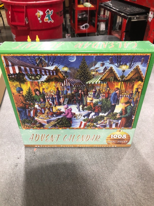 Photo 1 of Jigsaw Puzzles Advent Calendar 2024, Christmas Countdown Calendar Puzzles for Adults and Kids. 1008 Jigsaw Pieces in 24 Boxes for Family Games and Home Decor. Vintage Holiday Gifts for Boys and Girls