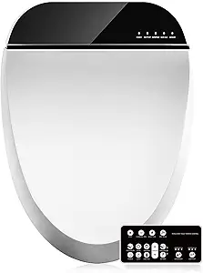 Photo 1 of Combier CMA102S-B Electric Bidet Smart Toilet Seat,Endless Warm Water, Rear and Front Wash, LED Light, Quiet Operation, Wireless Remote, Black (Elongated) 