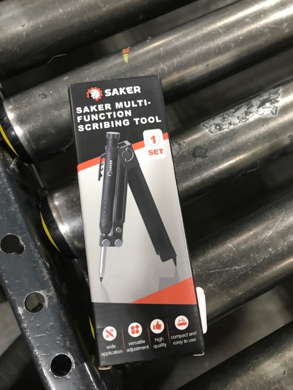 Photo 1 of Saker Multi-function Scribing Tool- Construction Pencil- Aluminum Alloy Scribe Tool with Deep Hole Pencil,DIY Woodworking Scribe Gauge Scriber Line Maker Measuring Tool,Gifts For Men(BLACK)