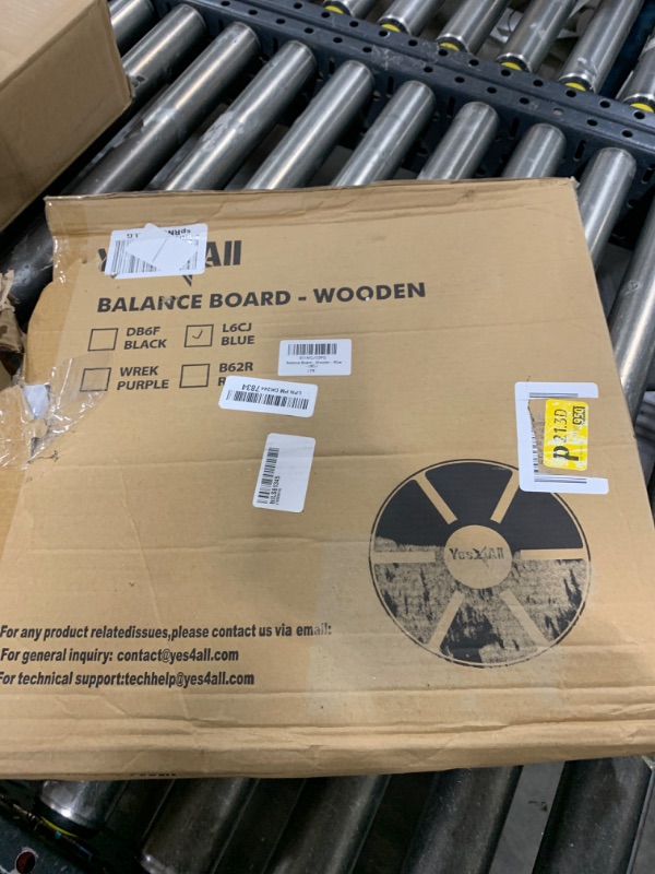 Photo 1 of Yes4All Wooden Wobble Balance Board – Exercise Balance Stability Trainer 15.75 inch Diameter - Blue - ²L6CJZ