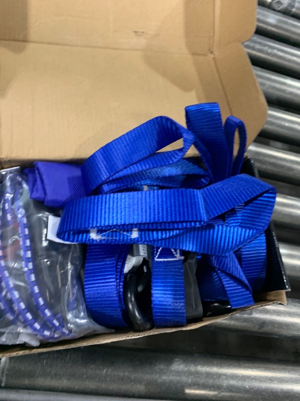 Photo 1 of Ratchet Straps Heavy Duty, Tie Down Straps Ratchet Set, 2200 LB Break Strength, Safety Lock S Hooks, Best for Moving, Securing Cargo, Kayaks, Mountain (4 Pack)
