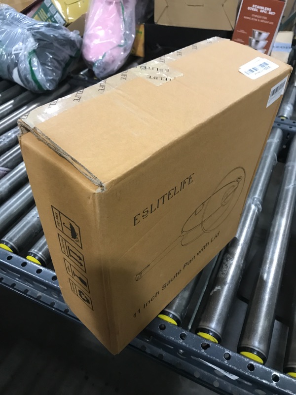 Photo 1 of ESLITE LIFE Nonstick Deep Frying Pan Skillet with Lid, 11 Inch Saute Pan Kitchen Cooking Pans Compatible with All Stovetops, PFOA Free (Black Granite, 11" w/Lid & Spatulas)