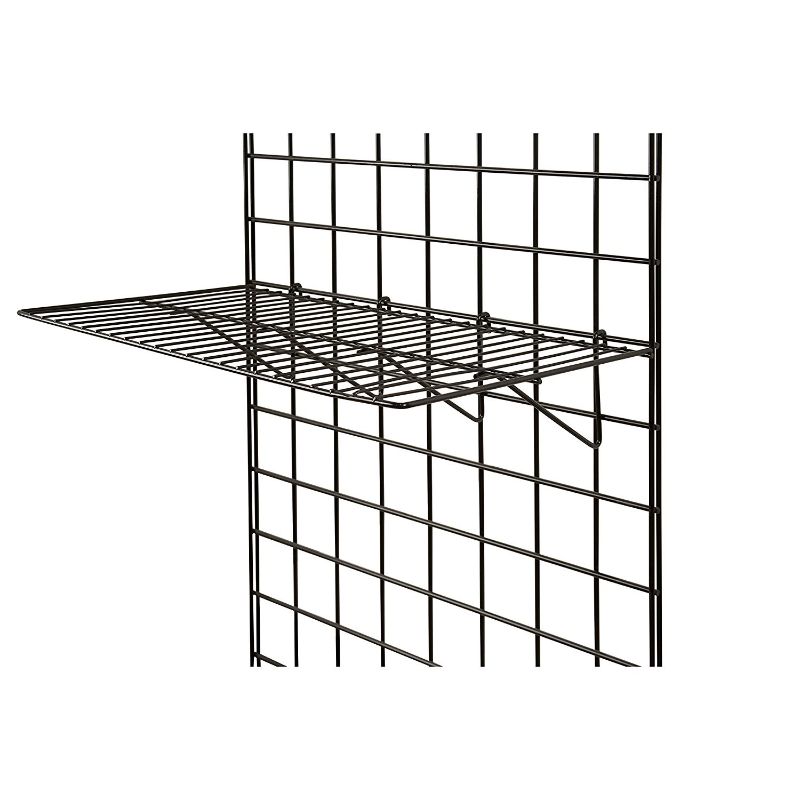 Photo 1 of Only Garment Racks BLK-2412 Grid Panel Display Shelf - - Clothing Display Rack Grid, Heavy Duty Shelves, 12"D x 23-1/2"W Straight Shelf for Grid Panel, Black Finish, Wire, (Box of 6) (Pack of 6)
