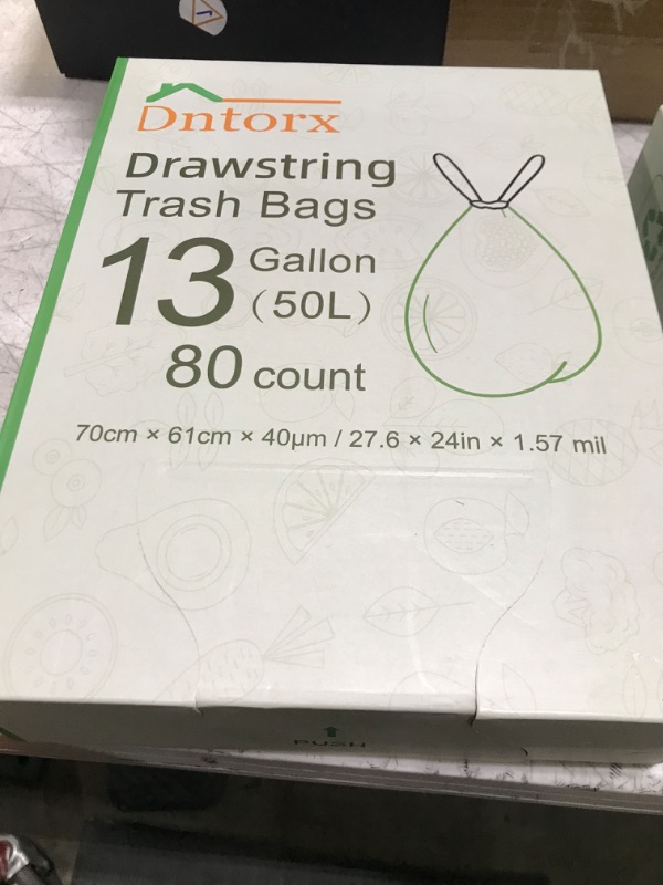 Photo 2 of 13 Gallon Trash Bags Drawstring, 80 Count Garbage Bags 13 Gallon Thicken Heavy Duty Kitchen Trash Bags Tall for Bedroom Office Kitchen Bathroom Trash Bags 13 Gal Trash Can Liners