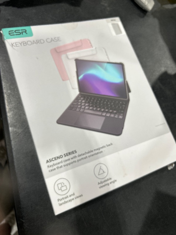 Photo 1 of ESR Ascend for iPad Pro 13 Inch 2024(M4), Keyboard Case with Trackpad, Magnetic Detachable Keyboard with Backlit Keys, Fully Adjustable Portrait/Landscape Stand, White
