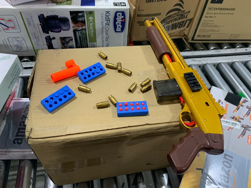 Photo 1 of Toy Eva Ball Pellet & Soft Bullet Gun Realistic Pump Action Dart Foam Blaster Shell ejecting Sniper Rifle with Scope Cool Stuff Shooting Game Boys Toys Age 12+Year Old Gifts (Gold-Short)