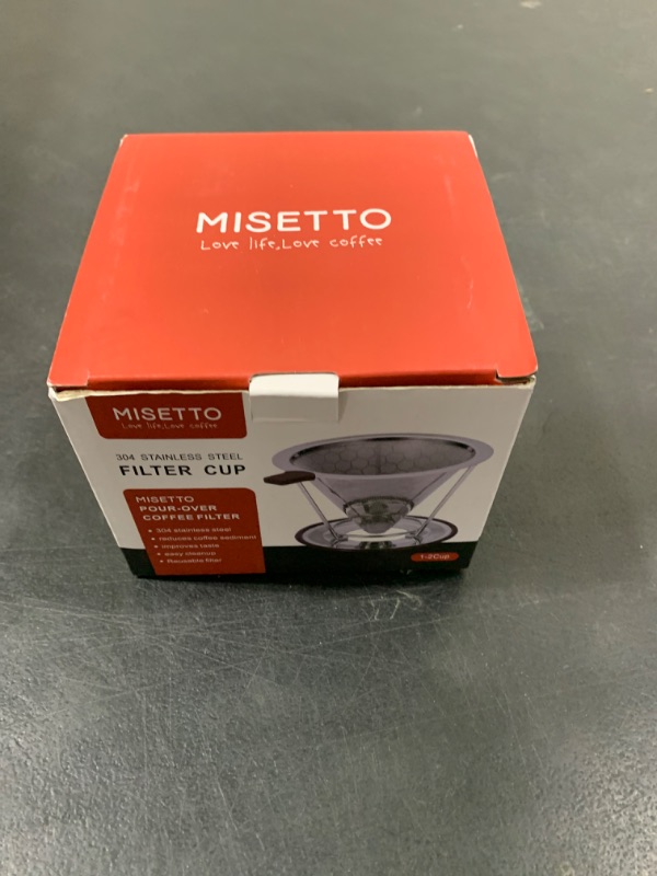 Photo 2 of Pour Over Coffee Dripper, MISETTO Stainless Steel Filter,Easy to Clean Paperless pour over coffee maker,Reusable Filter,Cone Dripper with Removable Cup