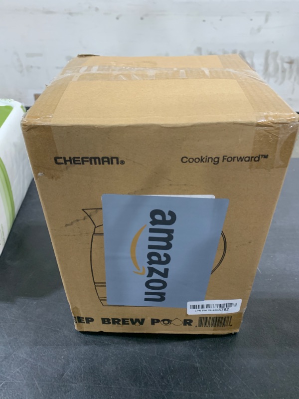 Photo 1 of Chefman Electric Kettle with Temperature Control, 5 Presets LED Indicator Lights, Removable Tea Infuser, Glass Tea Kettle & Hot Water Boiler, 360° Swivel Base, BPA Free, Stainless Steel, 1.8 Liters