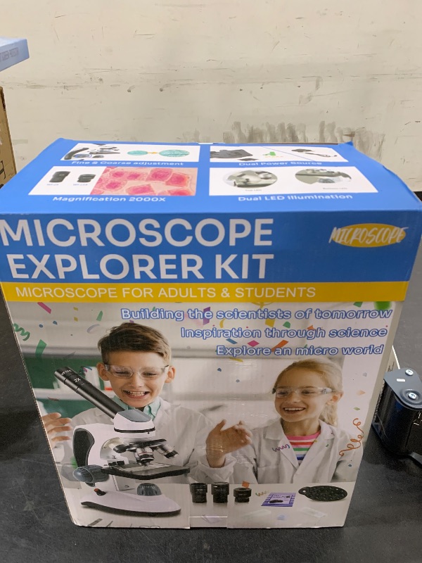 Photo 2 of Crspexil 40X-2000X Microscopes for Kids Students Adults, with Microscope Prepared Slides 30p, 2.0 mp Camera, Microscope Accessories, Phone Adapter, Microscopes for School Laboratory Home Education