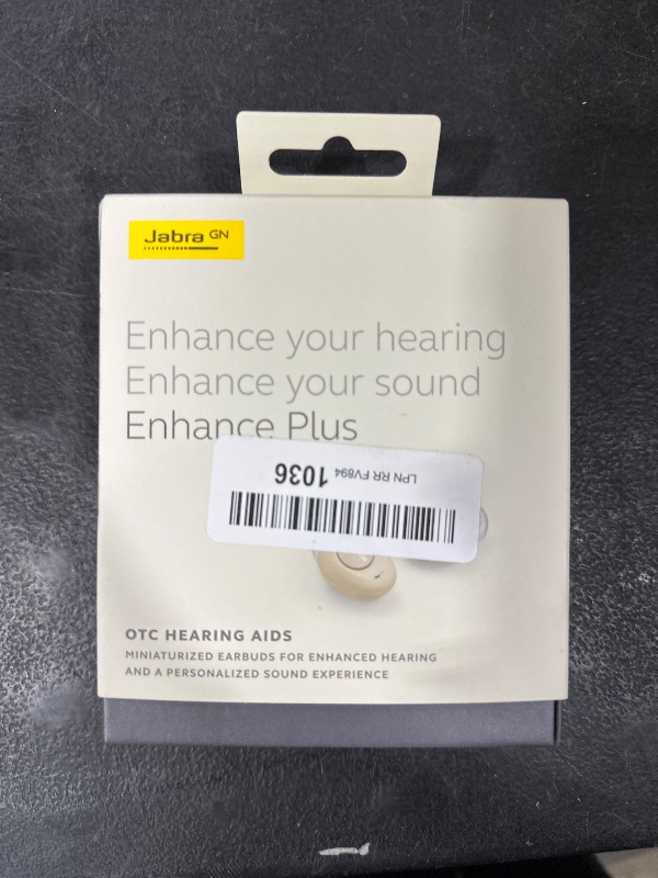 Photo 2 of Jabra Enhance Plus Self-Fitting OTC Rechargeable Hearing Aids for Advanced Hearing Enhancement, Music and Calls – (Incompatible with Android) 4 Mics and Powerful Speakers, Made for iPhone – Gold Beige