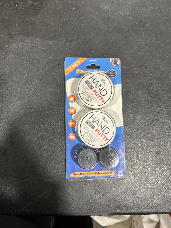 Photo 1 of Arfun 2 Pack Magnetic Slime Putty, Soft Magic Slime Hand Therapy Putty Fidget Game Stress Relief Thinking Educational Toy with Upgraded Magnet Christmas Birthday Gifts for Kids Adults(Blue,Silver)