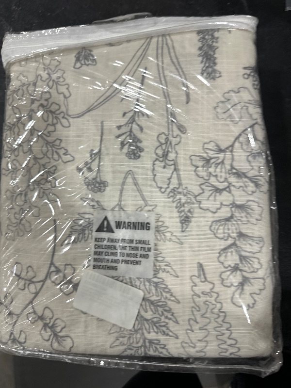 Photo 1 of Chanasya Premium 2-Panel Light Filtering Curtains - Semi Sheer for Living Room, Bedroom, Kitchen - 52" x 108" - Botanical Charcoal