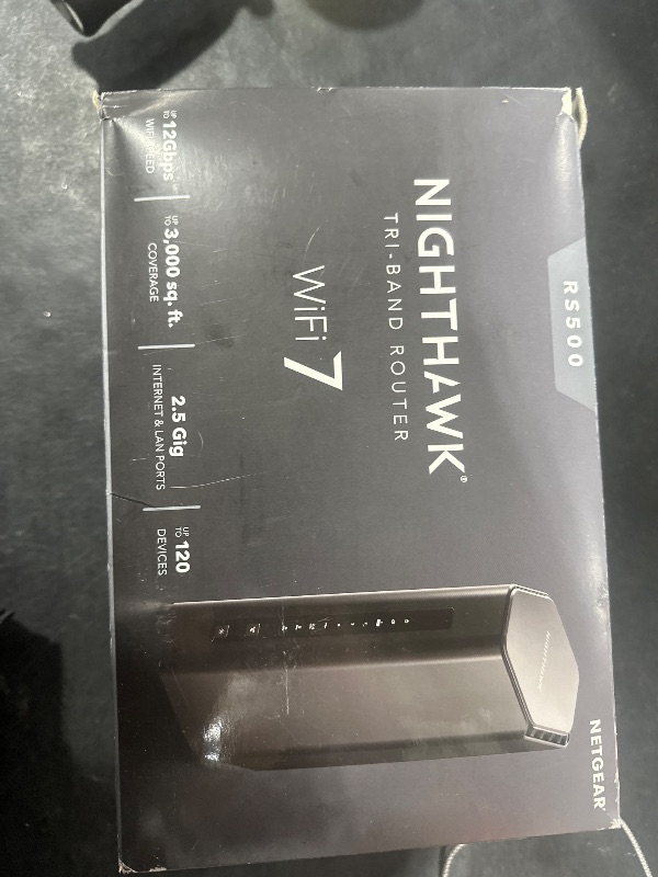 Photo 3 of NETGEAR Nighthawk Tri-Band WiFi 7 Router (RS500) – Security Features, BE12000 Wireless Speed (up to 12Gbps) - Covers up to 3,000 sq. ft., 120 Devices – 2.5 Gig Internet Port