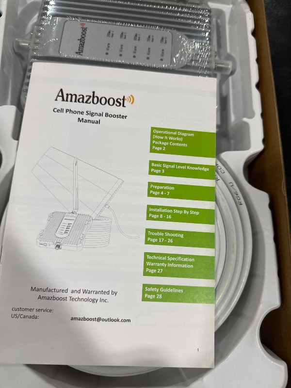 Photo 2 of Amazboost Cell Phone Booster for Home, Cell Phone Signal Booster Kit, All U.S. Carriers -Compatible with Verizon, AT&T, T-Mobile, Sprint & More-5G 4G LTE 3G FCC Approved
