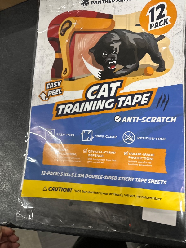 Photo 2 of Panther Armor Cat Scratch Deterrent Double Sided Anti Scratching Sticky Tape - Furniture Protector and Cat Training Tape - Couch Corner Protector for Cats (12-Pack)