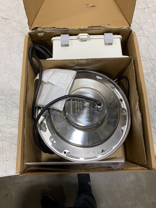 Photo 1 of HQUA PN03DC 12V AC Remote Control LED RGBW Color Change Inground Pool Light, 10 Inch 60W with 100 Feet Cord, Pool Light Transformer Needed,NOT Included, Fit for 10" Large Wet Niches.**SOLD FOR PARTS**