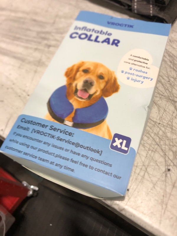 Photo 2 of Dog Inflatable Cone Collar for XLarge Dogs,Blue