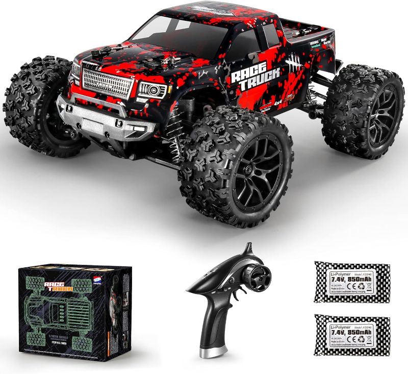 Photo 1 of HAIBOXING 1:18 Scale All Terrain RC Car 36KM/H High Speed, 4WD Electric Vehicle,2.4 GHz Radio Controller, Included 2 Batteries and A Charger,Waterproof Off-Road Truck (Red)