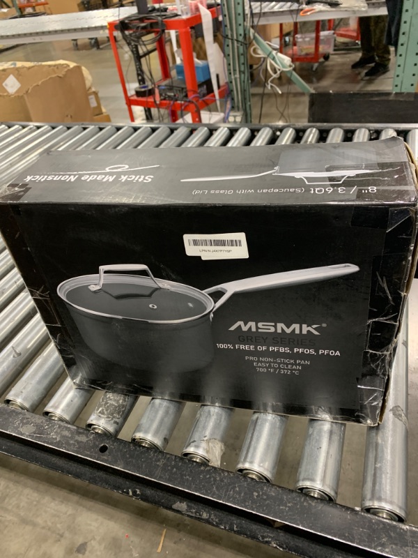 Photo 1 of MSMK 3.5 Quart Non stick Sauce Pan with lid, Stay-Cool Handle, Burnt also Nonstick, PFOA Free Non-Toxic, Scratch-resistant, Induction Cooking Pot