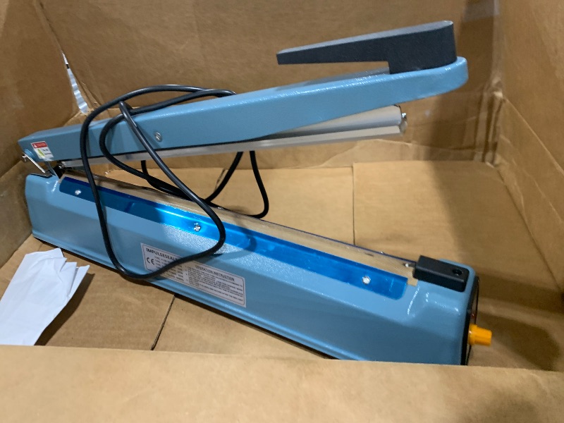 Photo 2 of 12 Inch Impulse Heat Sealer Impulse Bag Sealer, Manual Poly Bag Heat Sealer Machine for Plastic Bags PE PP Bags with Extra Replace Element Grip
