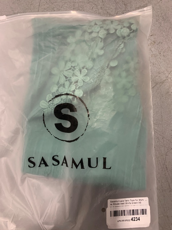 Photo 2 of Sasamul Lace Tank Tops for Women Sexy V Neck Fashion Casual Sleeveless Blouse Vest Shirts Green XS