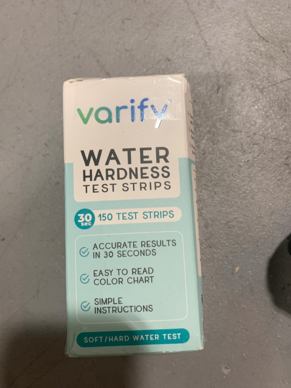 Photo 2 of Varify Water Hardness Test Kit - Water Testing Kit for Home, Drinking, Well, Spa, Swimming Pool, Softener, Dishwasher & More - Hard Water Test Strips for Calcium, Magnesium etc (0-425 pmm, 150 Strips)
EXP: APR. 15, 2025