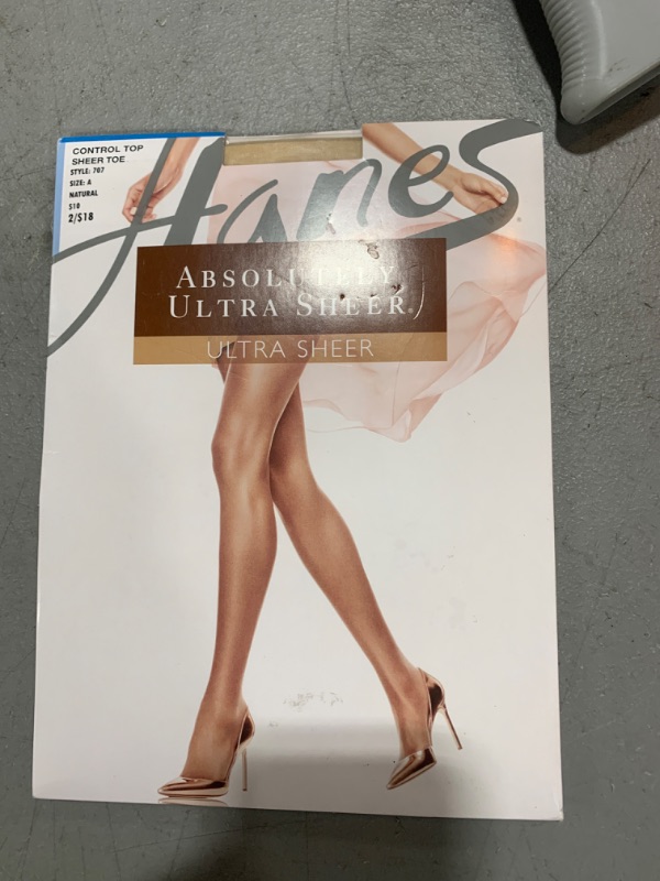 Photo 2 of Hanes womens Absolutely Ultra Sheer Contol Top Sheer Toe 707 pantyhose, Natural, A US