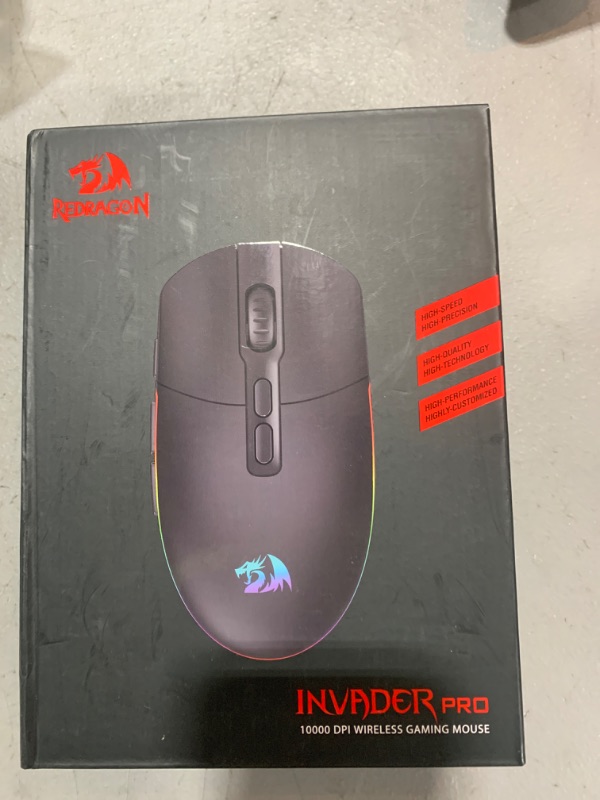 Photo 2 of Redragon M719 Pro Wireless Optical Gaming Mouse, 8 Programmable Buttons, RGB Backlit, 10,000 DPI, Ergonomic PC Computer Gaming Mice with Fire Button