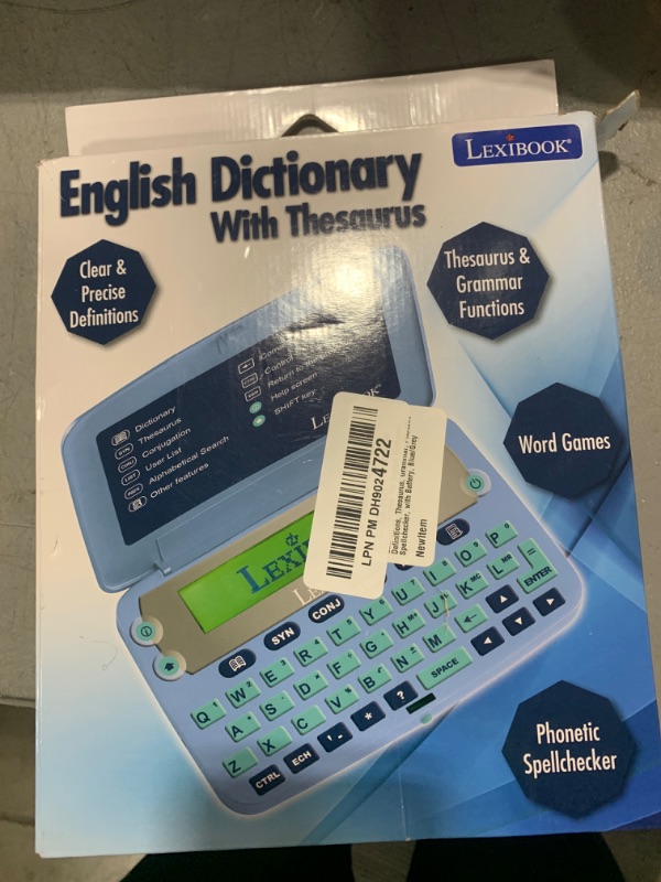 Photo 2 of Lexibook D650EN The English Dictionary, Definitions, Thesaurus, Grammar, Phonetic Spellchecker, with Battery, Blue/Grey