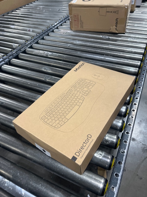 Photo 1 of MEETION Wave Ergonomic Keyboard and Mouse Wireless, USB/Bluetooth Wave Ergo Keyboard with Wrist Rest, 4 DPI Adjustable Swing Wheel Silent Wireless Mouse Rechargeable for Windows/Mac/Android Director-D