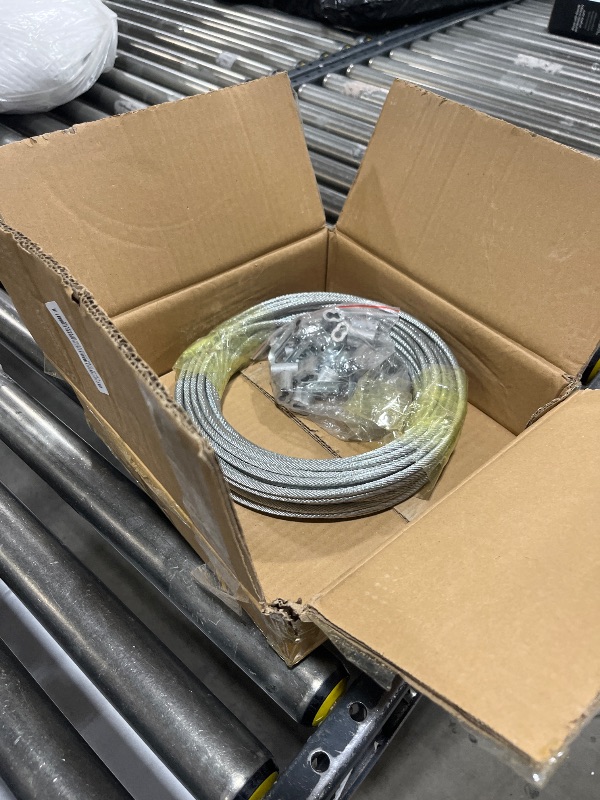 Photo 1 of BEAMNOVA Stainless Steel Wire Rope Braided Cable Kit Metal Galvanized 6mm (1/4 Inch) 65.6ft for PA1000 Electric Hoist Heavy Duty Cable for Hanging Railing Lifting String Light Suspension